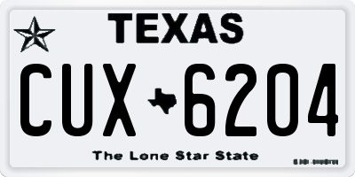 TX license plate CUX6204