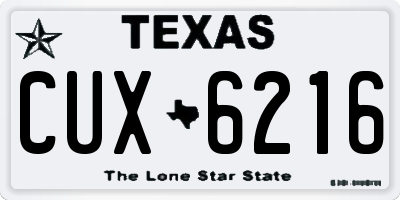 TX license plate CUX6216