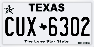 TX license plate CUX6302