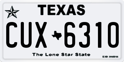 TX license plate CUX6310