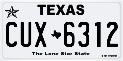 TX license plate CUX6312