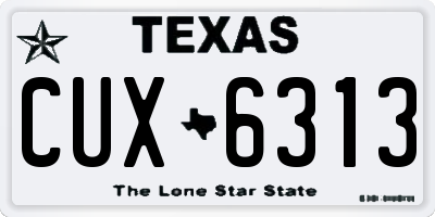 TX license plate CUX6313