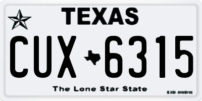 TX license plate CUX6315