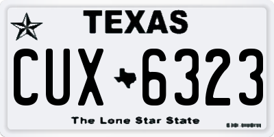 TX license plate CUX6323