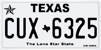 TX license plate CUX6325