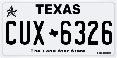 TX license plate CUX6326