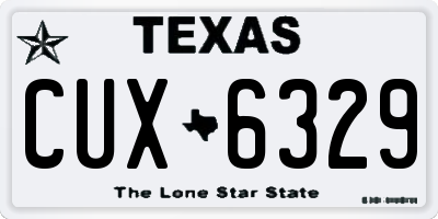 TX license plate CUX6329