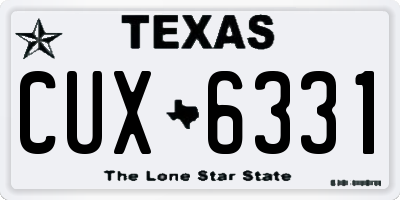 TX license plate CUX6331