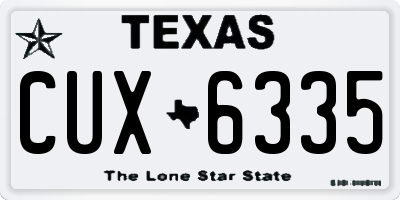 TX license plate CUX6335