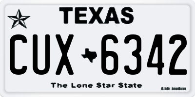 TX license plate CUX6342