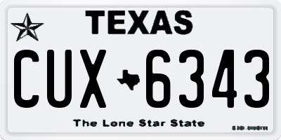 TX license plate CUX6343