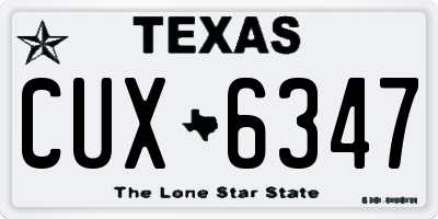 TX license plate CUX6347