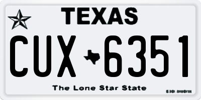 TX license plate CUX6351