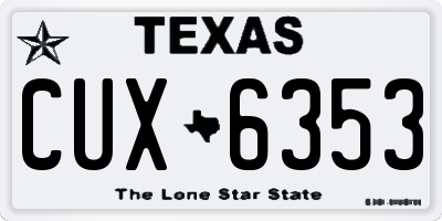 TX license plate CUX6353