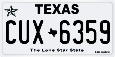 TX license plate CUX6359