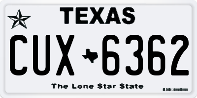 TX license plate CUX6362