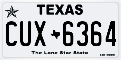 TX license plate CUX6364