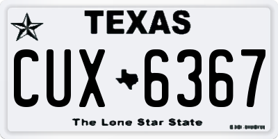 TX license plate CUX6367