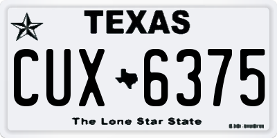TX license plate CUX6375