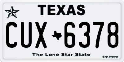 TX license plate CUX6378