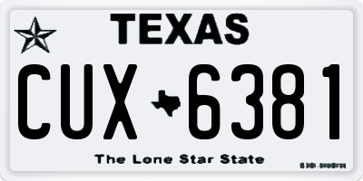 TX license plate CUX6381