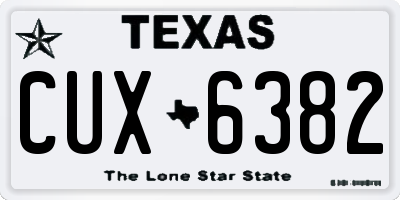 TX license plate CUX6382