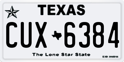 TX license plate CUX6384