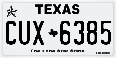 TX license plate CUX6385