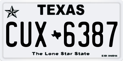 TX license plate CUX6387