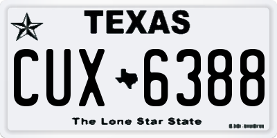 TX license plate CUX6388