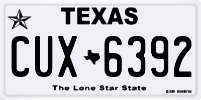 TX license plate CUX6392