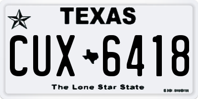 TX license plate CUX6418