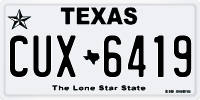 TX license plate CUX6419