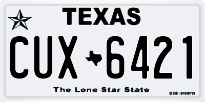 TX license plate CUX6421