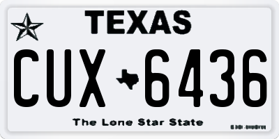 TX license plate CUX6436