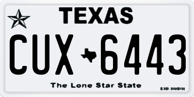 TX license plate CUX6443