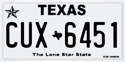 TX license plate CUX6451