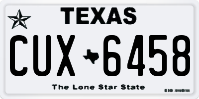 TX license plate CUX6458