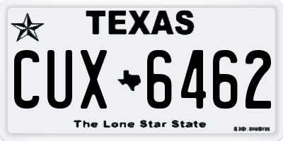 TX license plate CUX6462