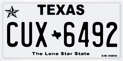 TX license plate CUX6492