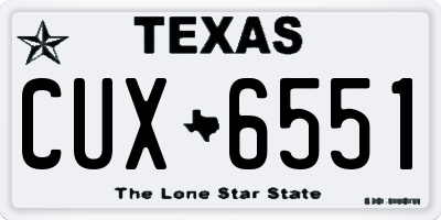TX license plate CUX6551