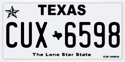 TX license plate CUX6598