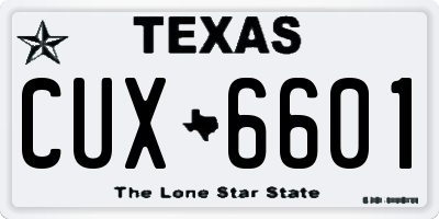 TX license plate CUX6601