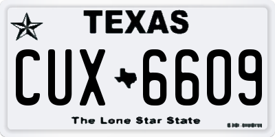 TX license plate CUX6609