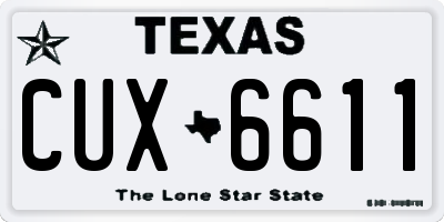 TX license plate CUX6611