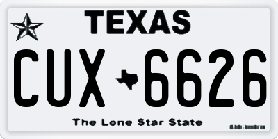 TX license plate CUX6626
