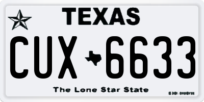 TX license plate CUX6633