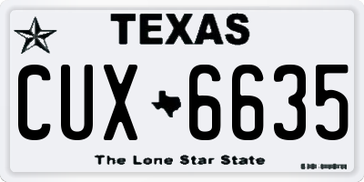 TX license plate CUX6635