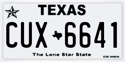 TX license plate CUX6641