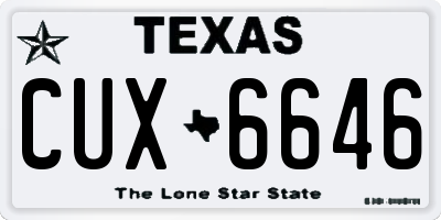 TX license plate CUX6646